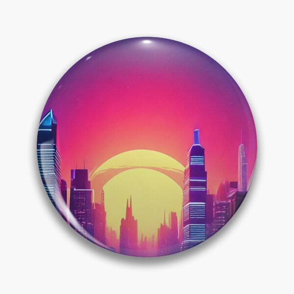 Item preview, Neon Cityscape In Synthwave Style designed and sold by Unwind-Art-Work.