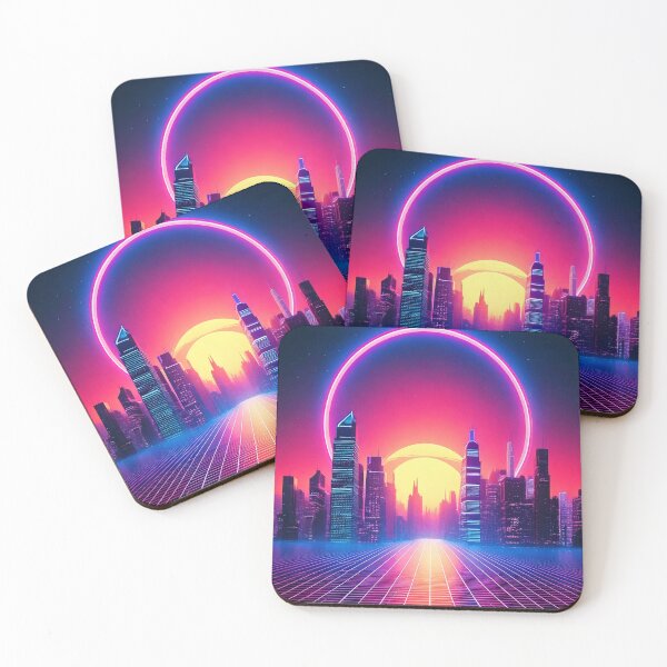 Item preview, Neon Cityscape In Synthwave Style designed and sold by Unwind-Art-Work.