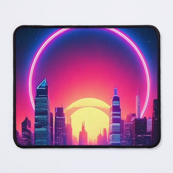 Item preview, Neon Cityscape In Synthwave Style designed and sold by Unwind-Art-Work.