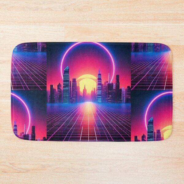 Item preview, Neon Cityscape In Synthwave Style designed and sold by Unwind-Art-Work.