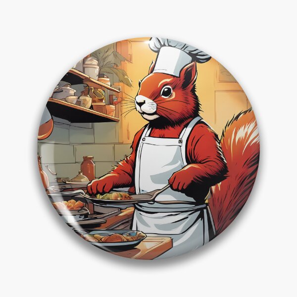 Item preview, Red Squirrel as a Chef, in a kitchen preparing meals designed and sold by Colin Bentham.