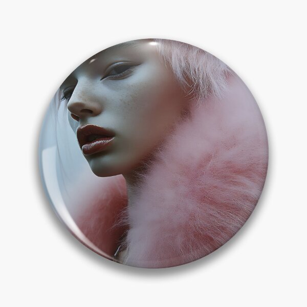 Item preview, A mannequin wearing a fluffy pink fur coat and matching headpiece poses dramatically against a soft blue backdrop designed and sold by anytka.