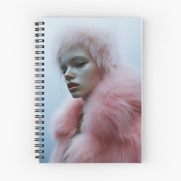 Item preview, A mannequin wearing a fluffy pink fur coat and matching headpiece poses dramatically against a soft blue backdrop designed and sold by anytka.