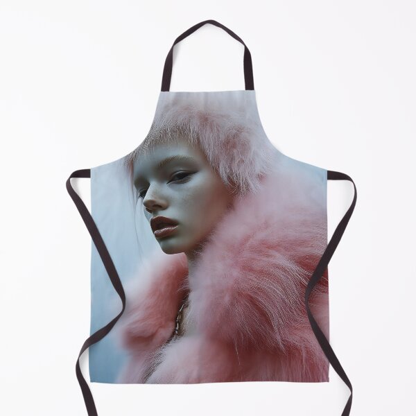 Item preview, A mannequin wearing a fluffy pink fur coat and matching headpiece poses dramatically against a soft blue backdrop designed and sold by anytka.