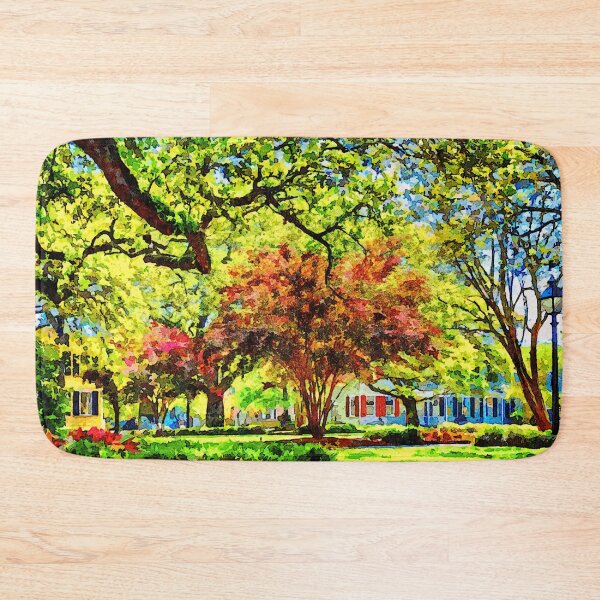 Item preview, Vibrant watercolor depiction of Washington Square Savannah Georgia designed and sold by GestaltImagery.