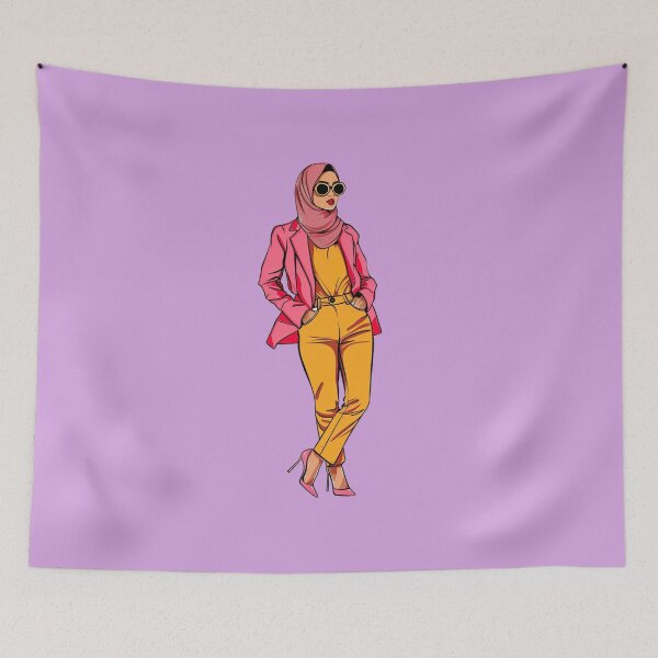 Item preview, Chic Hijabi in Bold Pink & Yellow - Trendy Design | Ramadan designed and sold by ThisTee.
