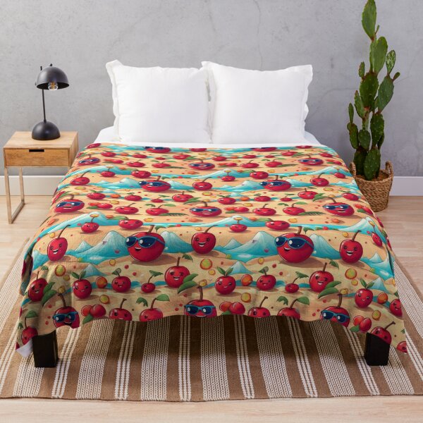 Item preview, Beach Bum Berries: A playful pattern with cherries lounging on the beach, sipping fruity cocktails and enjoying the sunshine. designed and sold by Grang Art Artistic Designs.