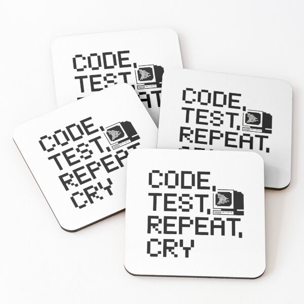 Item preview, Code Test Repeat Cry Funny Developer Programming Life Pixel designed and sold by JenBoyte.