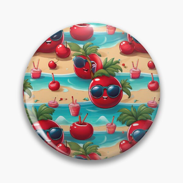 Item preview, Cherry Delight: A playful pattern with cherries lounging on the beach, sipping fruity cocktails and enjoying the sunshine. designed and sold by Grang Art Artistic Designs.