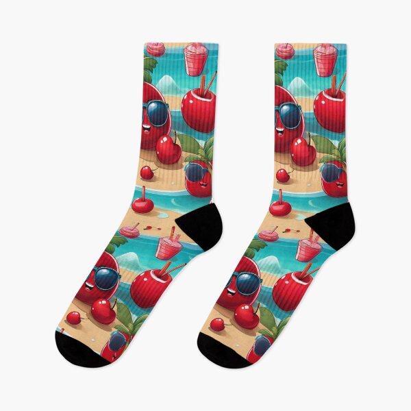 Item preview, Cherry Delight: A playful pattern with cherries lounging on the beach, sipping fruity cocktails and enjoying the sunshine. designed and sold by Grang Art Artistic Designs.