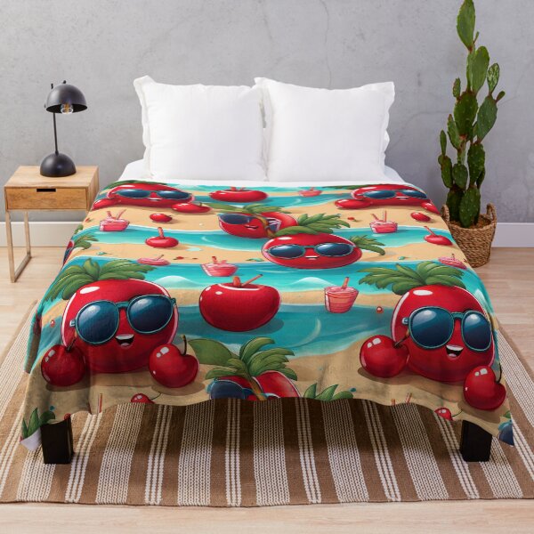Item preview, Cherry Delight: A playful pattern with cherries lounging on the beach, sipping fruity cocktails and enjoying the sunshine. designed and sold by Grang Art Artistic Designs.