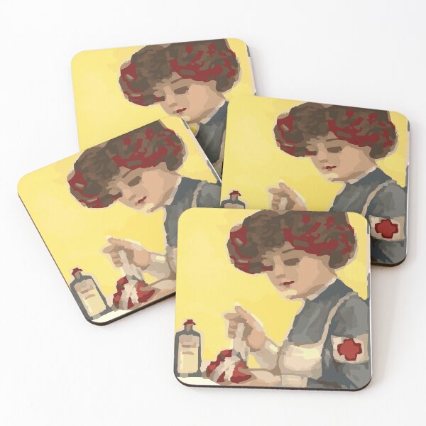 Item preview, Lady Nursing a Heart Valentines Day Sticker – Tender Love and Care designed and sold by QuteStuffHere.