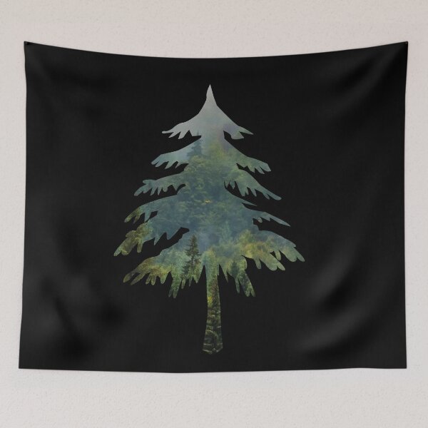 Item preview, misty pines trees forest peaceful landscape mist view designed and sold by Alexaltay.
