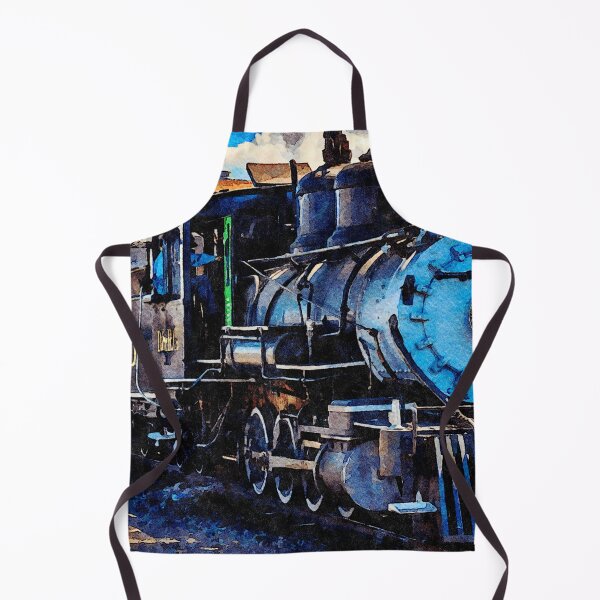 Item preview, Vintage steam locomotive captured in vibrant watercolor style artwork designed and sold by GestaltImagery.