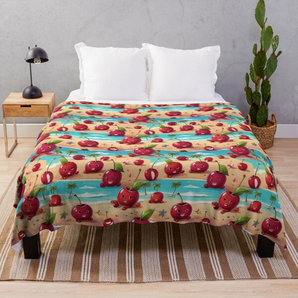 Item preview, Beach Bums: A playful pattern with cherries lounging on the beach, sipping fruity cocktails and enjoying the sunshine. designed and sold by Grang Art Artistic Designs.