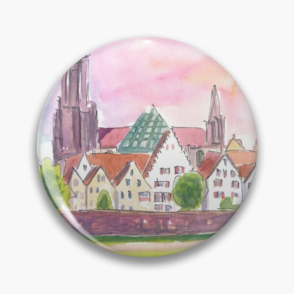 Item preview, Sunlit Skyline of Ulm Germany by the Riverside designed and sold by artshop77.