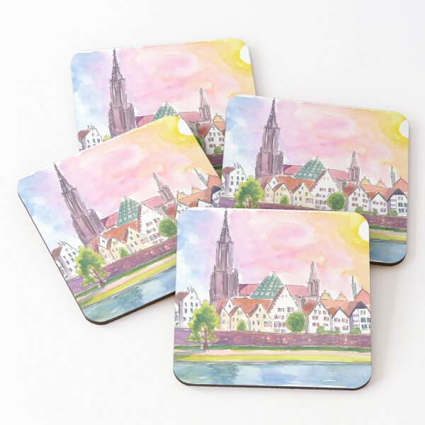 Item preview, Sunlit Skyline of Ulm Germany by the Riverside designed and sold by artshop77.