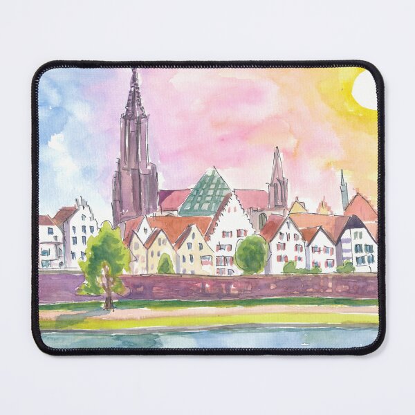Item preview, Sunlit Skyline of Ulm Germany by the Riverside designed and sold by artshop77.