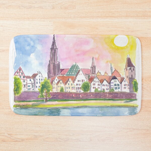 Item preview, Sunlit Skyline of Ulm Germany by the Riverside designed and sold by artshop77.