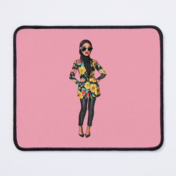 Item preview, Floral Chic Hijabi - Stylish Black & Yellow Design | Ramadan designed and sold by ThisTee.