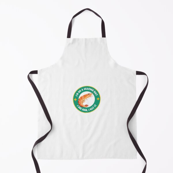 Item preview, "I'm on a seafood diet. I see food, I eat it." Fun phrase designed and sold by mistonterias.
