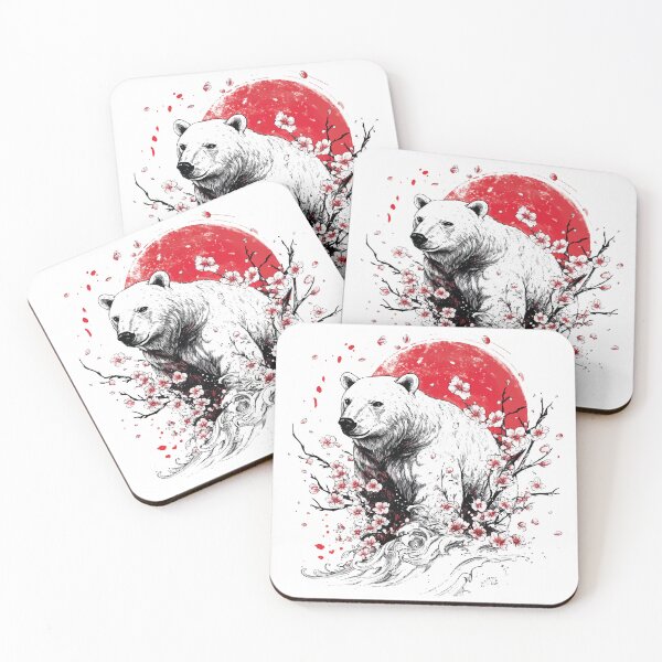 Item preview, Polar Bear Design with Red Moon Behind – Bold and Majestic Artwork for Nature and Wildlife Lovers designed and sold by AbderraimArt.