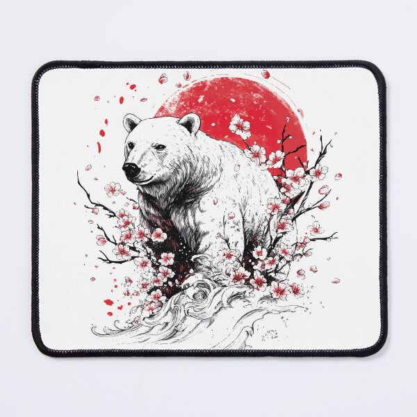 Item preview, Polar Bear Design with Red Moon Behind – Bold and Majestic Artwork for Nature and Wildlife Lovers designed and sold by AbderraimArt.