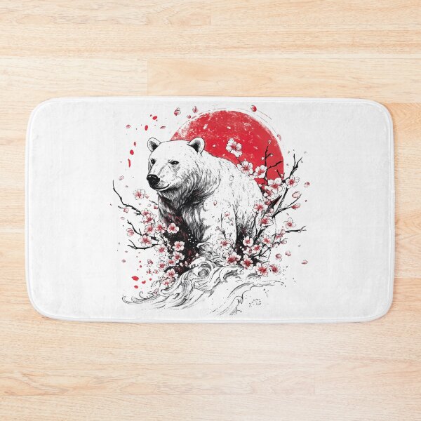 Item preview, Polar Bear Design with Red Moon Behind – Bold and Majestic Artwork for Nature and Wildlife Lovers designed and sold by AbderraimArt.