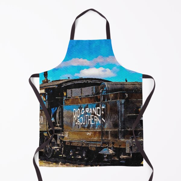 Item preview, Watercolor depiction of Rio Grande Southern steam locomotive under a vibrant sky designed and sold by GestaltImagery.