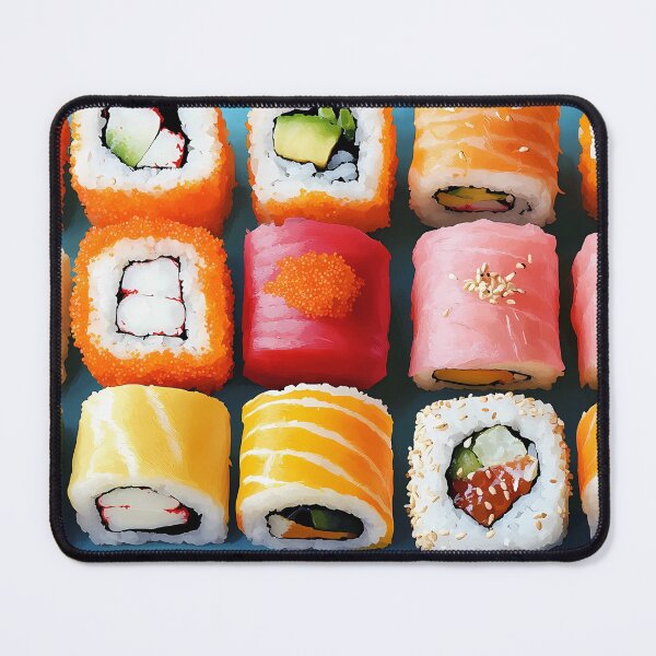 Item preview, Modern Pop Art Sushi - Repetitive Maki and Nigiri Rolls in Bold Colors designed and sold by daila70.