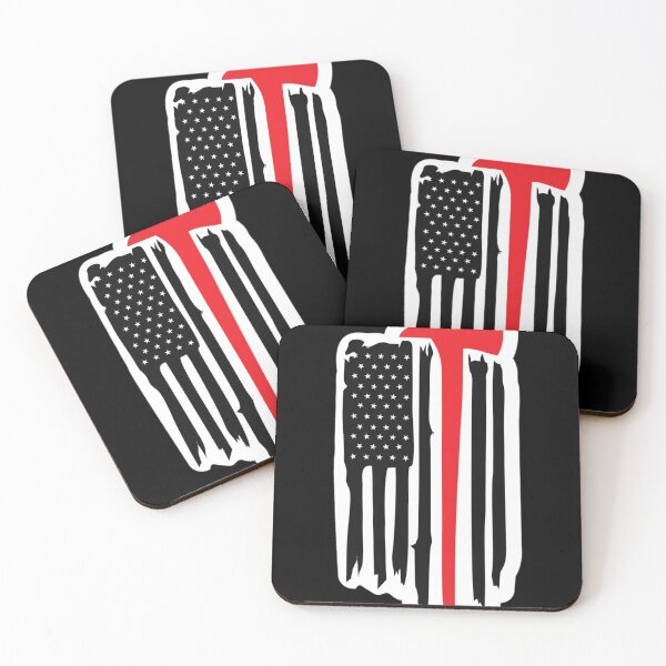 Item preview, Firefighter Thin Red Line US Flag with Axe Design designed and sold by Creative Spark.