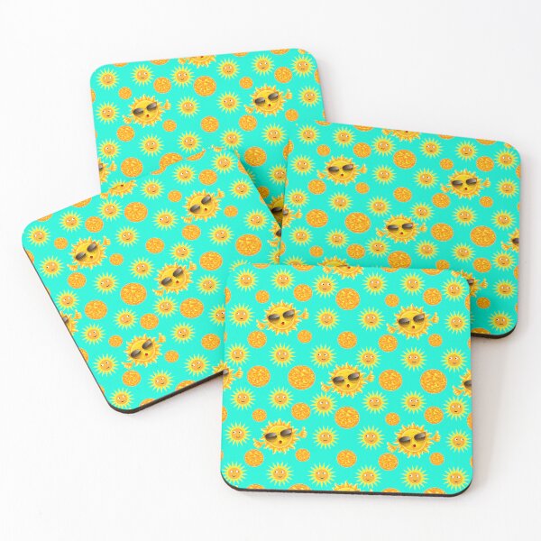 Item preview, Shady Characters: A cheerful pattern featuring sun faces with smiling expressions, radiating warmth and positivity. designed and sold by Grang Art Artistic Designs.