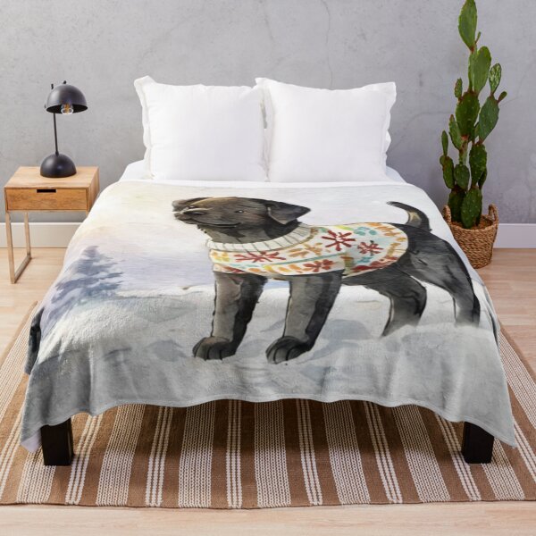 Item preview, Black Lab Winter Portrait designed and sold by TedArtEmporium.