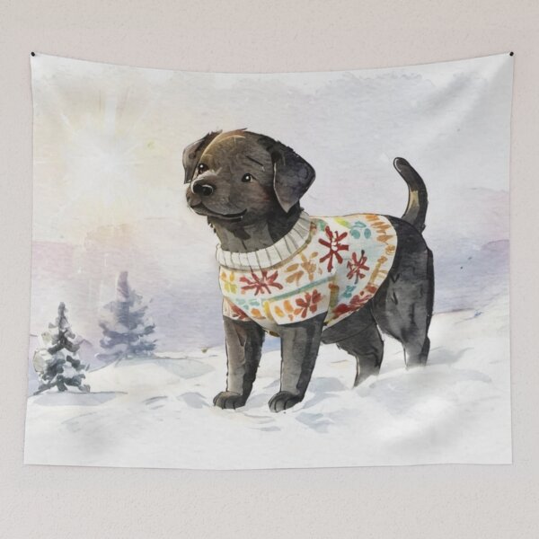 Item preview, Black Lab Winter Portrait   designed and sold by TedArtEmporium.