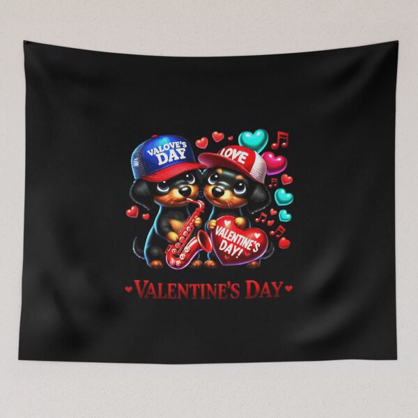 Item preview, Cute Dachshund Valentines Day Heart Lover Dog Music Sax designed and sold by Creat-Des.