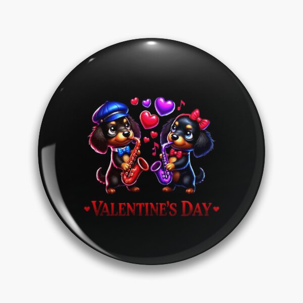 Item preview, Cute Dachshund Valentines Day Heart Lover Dog Music Sax designed and sold by Creat-Des.