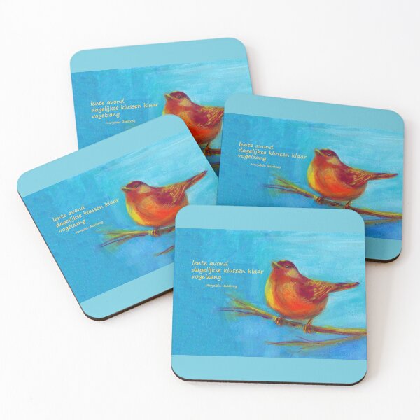 Item preview, Only Birdsong Haiku Dutch hand painted acrylic painting designed and sold by KarenKaspar.