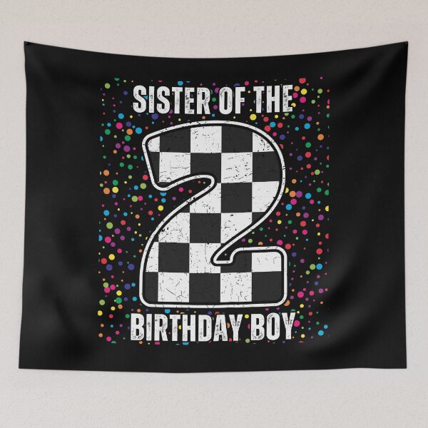 Item preview, Sister Of The Birthday Boy 2 Two Race Car 2nd Birthday Racing Car Flag designed and sold by splashworks.