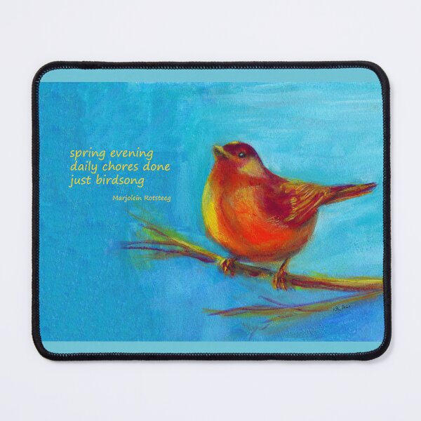 Item preview, Only Birdsong Haiku English hand-painted acrylic painting designed and sold by KarenKaspar.