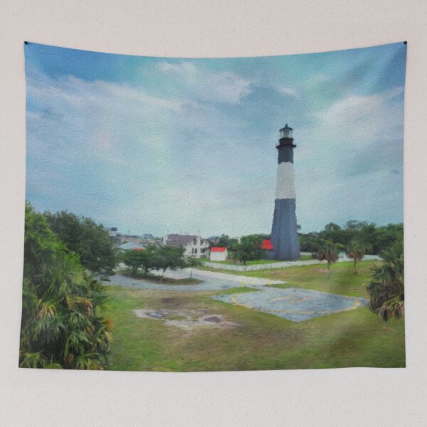Item preview, Watercolor artwork depicting Tybee Island lighthouse scenery designed and sold by GestaltImagery.