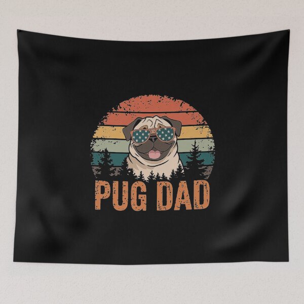 Item preview, Pug Dad Retro Design - Funny Dog Lover Art designed and sold by love3617.