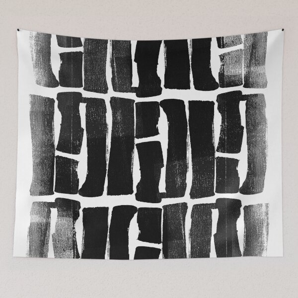 Item preview, Black and White Ink Pattern "Rhythmic" designed and sold by Janine Aykens.