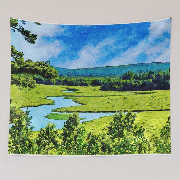 Item preview, Watercolor landscape of the Union River in Hancock County, Maine designed and sold by GestaltImagery.