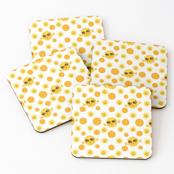 Item preview, Transparent Cosmic Sunny Radiance: A cheerful pattern featuring sun faces with smiling expressions, radiating warmth and positivity. designed and sold by Grang Art Artistic Designs.