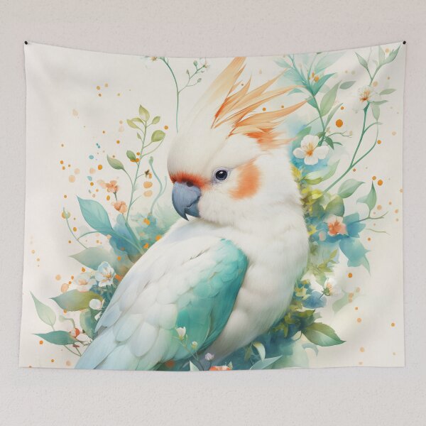 Item preview, Majestic Cockatoo in a Floral Embrace designed and sold by AshiraCreations.