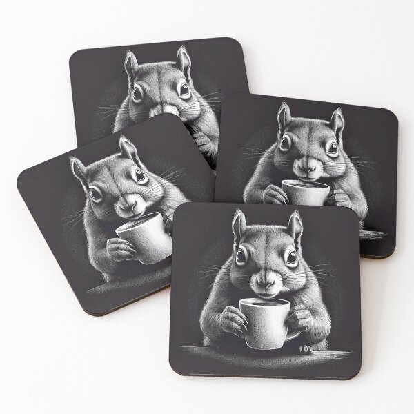 Item preview, Funny up all night Squirrel drinking coffee designed and sold by Boxing Kangaroo Retail Company.