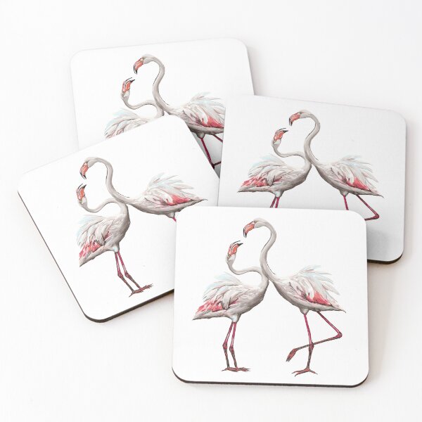 Item preview, Flamingo Couple Illustration: Perfect Kiss Moment in Vibrant Colors designed and sold by Pandositive.