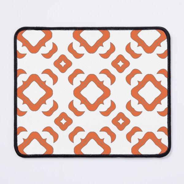 Item preview, Geometric pattern in warm orange and peach tones with floral motifs 4 designed and sold by AneissPiaf.