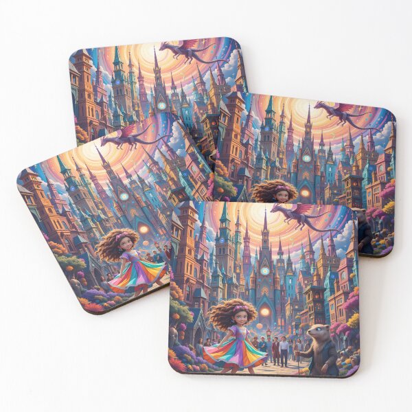 Item preview, Rainbow Fantasy Blossom Utopia Whimsical World Magical Cityscape designed and sold by ART ATTACK ZONE.