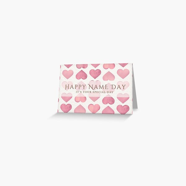 Item preview, Happy Name Day - Rose Watercolour Hearts designed and sold by Simply Celebrated Milestones.